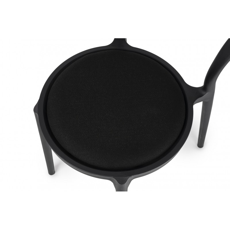 Krzesło Slim Czarne - Polipropylen,  Tkanina