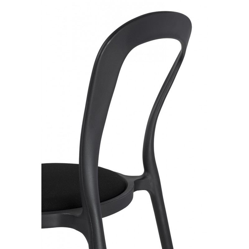 Krzesło Slim Czarne - Polipropylen,  Tkanina