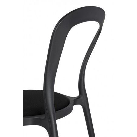 Krzesło Slim Czarne - Polipropylen,  Tkanina