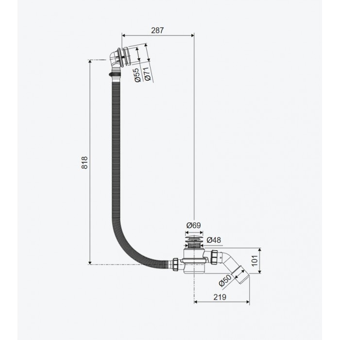 Moli 100 Przelew Wannowy ClickClack Standardowy...