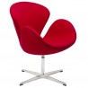 Fotel Swan Wool Premium Czerwony -  Wełna, Podstawa Stal