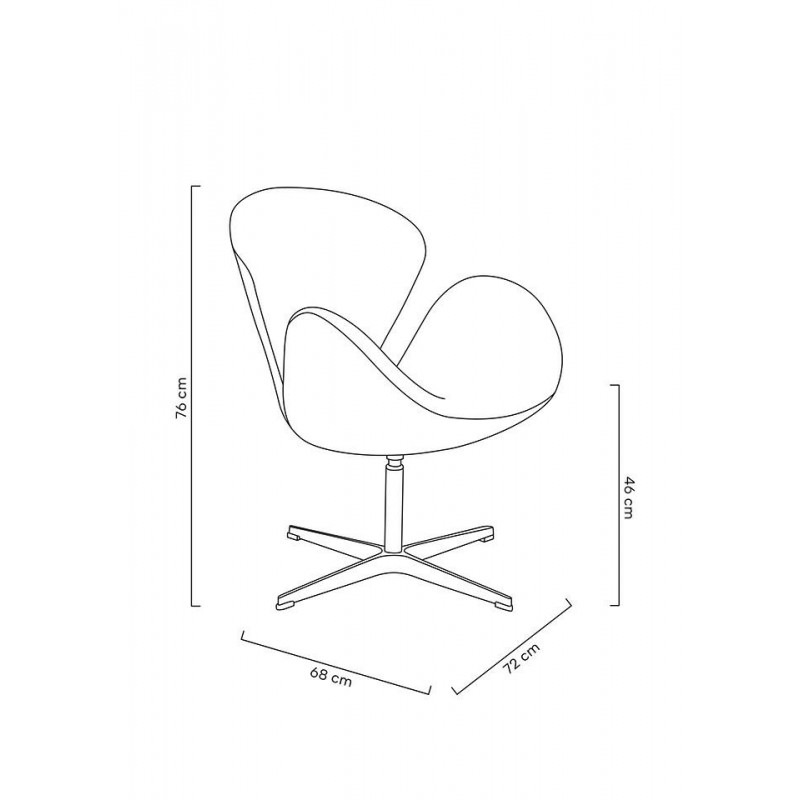 Fotel Swan Wool Premium Czerwony -  Wełna, Podstawa Stal