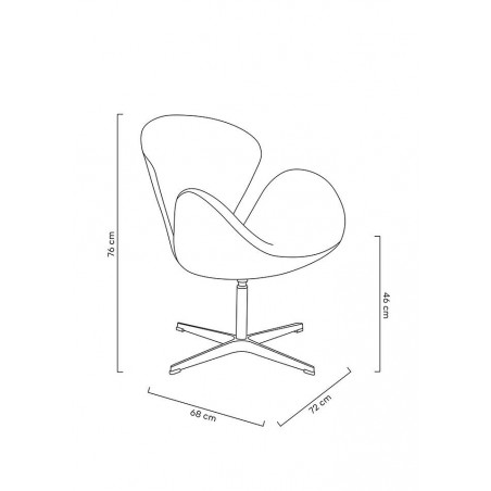 Fotel Swan Wool Premium Czerwony -  Wełna, Podstawa Stal