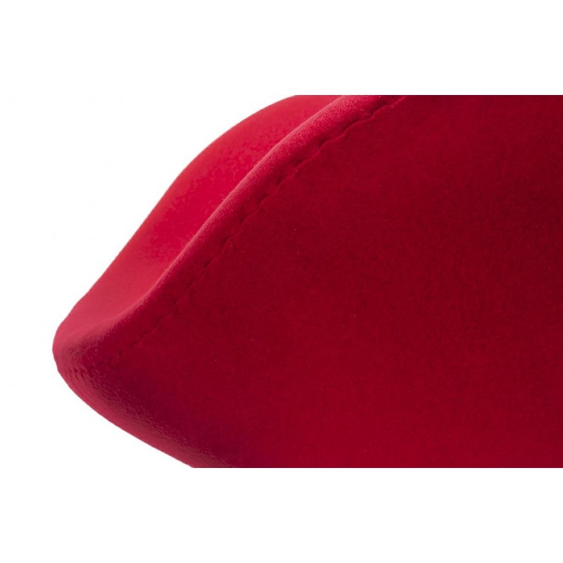 Fotel Swan Wool Premium Czerwony -  Wełna, Podstawa Stal