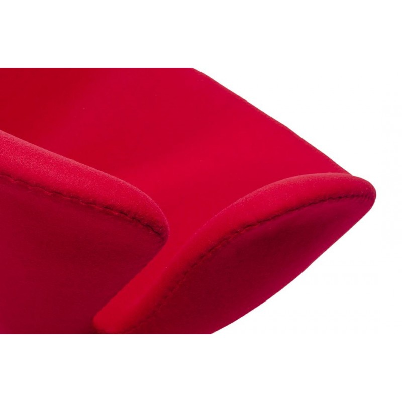 Fotel Swan Wool Premium Czerwony -  Wełna, Podstawa Stal