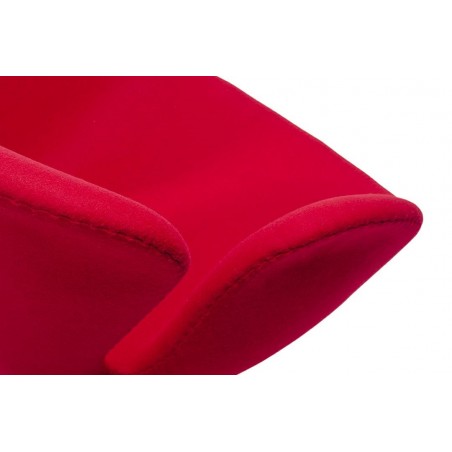 Fotel Swan Wool Premium Czerwony -  Wełna, Podstawa Stal