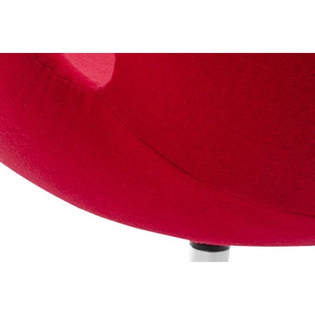 Fotel Swan Wool Premium Czerwony -  Wełna, Podstawa Stal