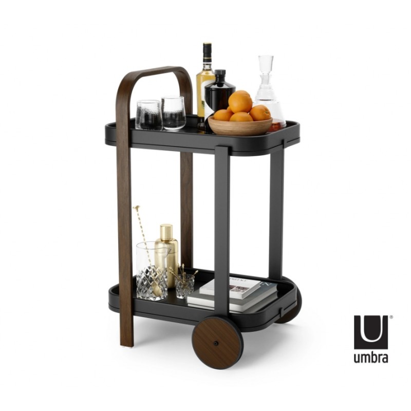 Umbra Wózek Barowy Bellwood Czarny Orzechowy