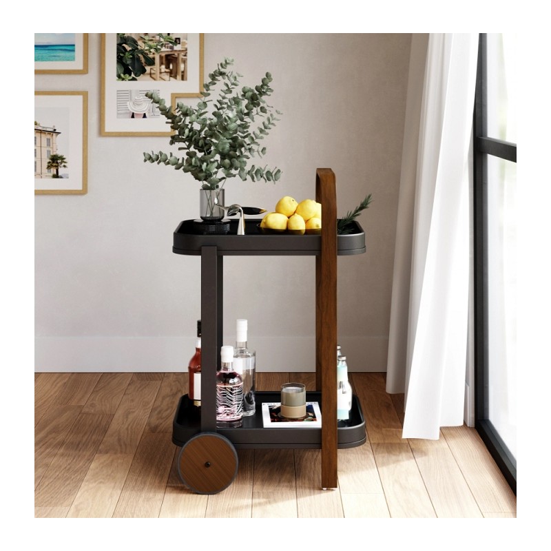 Umbra Wózek Barowy Bellwood Czarny Orzechowy