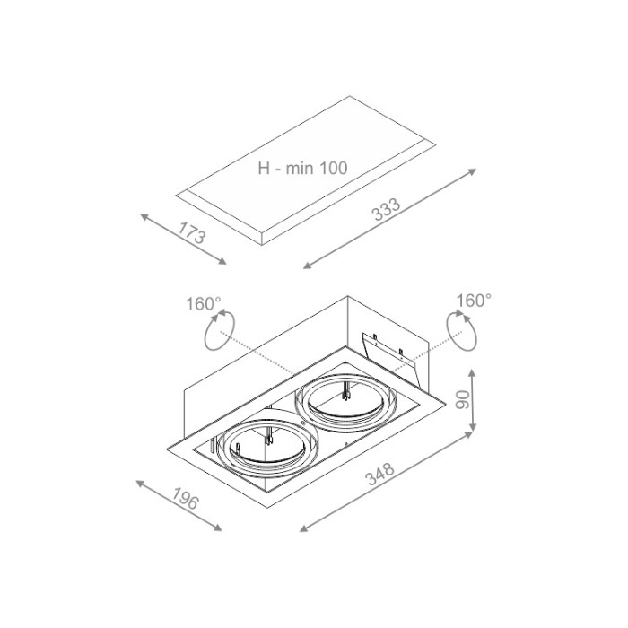 Aqform SQUARES 111x2 wpuszczany 12V biały