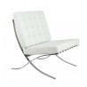 Fotel BARCELON PRESTIGE PLUS biały - włoska selekcjonowana skóra naturalna, stal