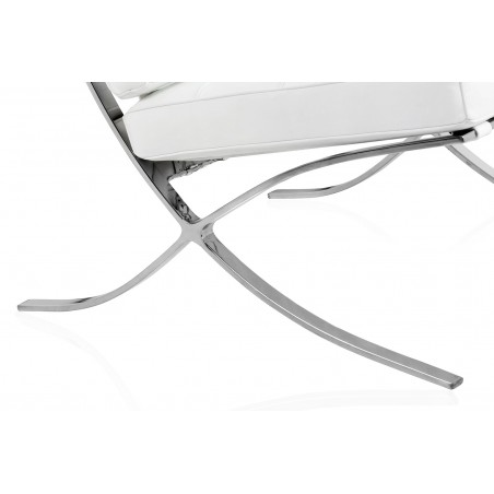 Fotel BARCELON PRESTIGE PLUS biały - włoska selekcjonowana skóra naturalna, stal