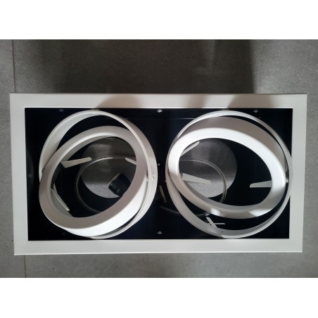 Lampa wpuszczana LAKO BOX RR 2x230V Led Bicolore biała + czarne wnętrze