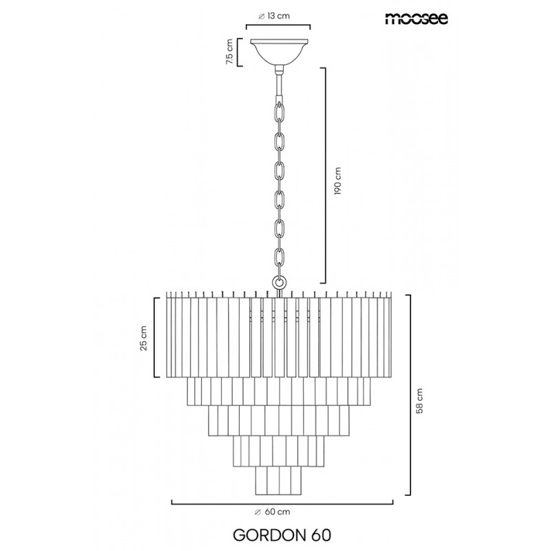 Moosee Lampa Wisząca Gordon 60 Złota