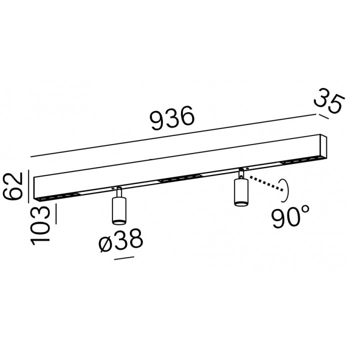 Aqform RAFTER mix 94cm LED natynkowy