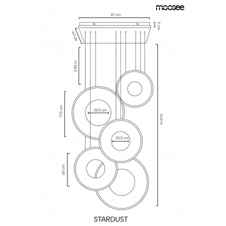 Moosee Lampa Wisząca Stardust Złota