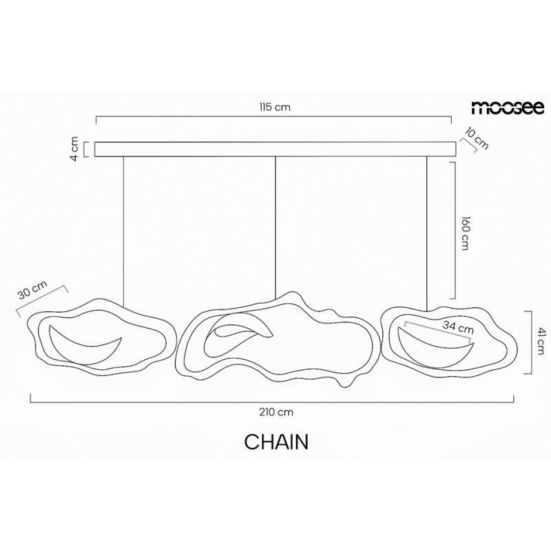 Moosee Lampa Wisząca Chain Złota