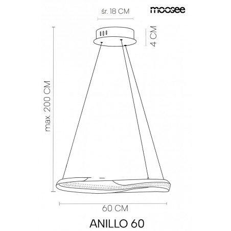 Moosee Lampa Wisząca Anillo 60 Złota