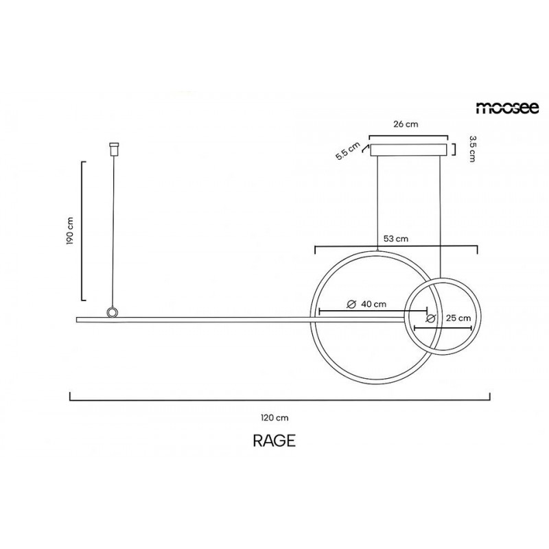 Moosee Lampa Wisząca Rage Złota