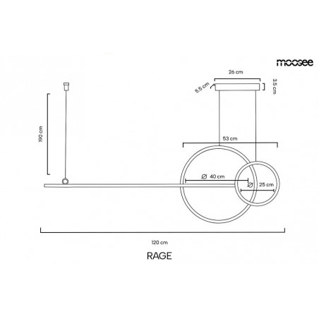 Moosee Lampa Wisząca Rage Złota
