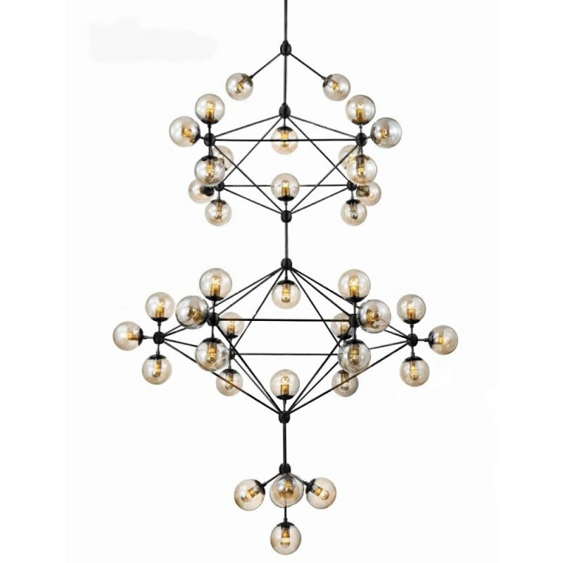 Moosee Lampa Wisząca Planetario 41        Czarna - Klosze Bursztynowe