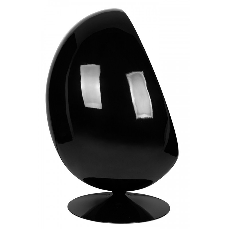 Fotel Ovalia Black Czarny - Włókno        Szklane, Metal