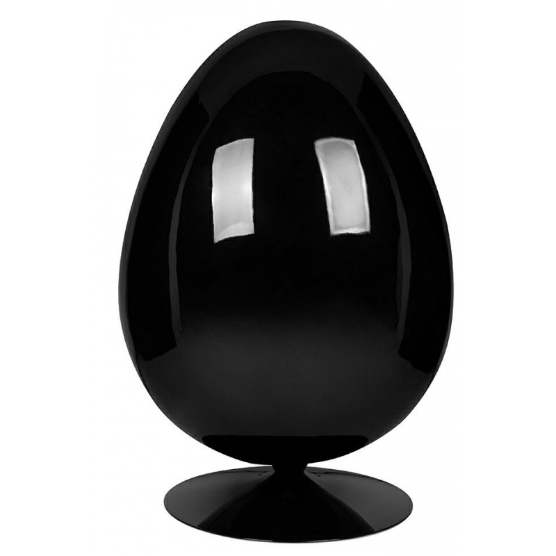 Fotel Ovalia Black Czarny - Włókno        Szklane, Metal