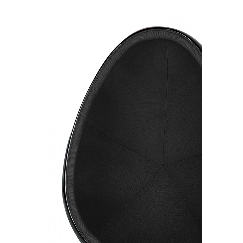 Fotel Ovalia Black Czarny - Włókno        Szklane, Metal