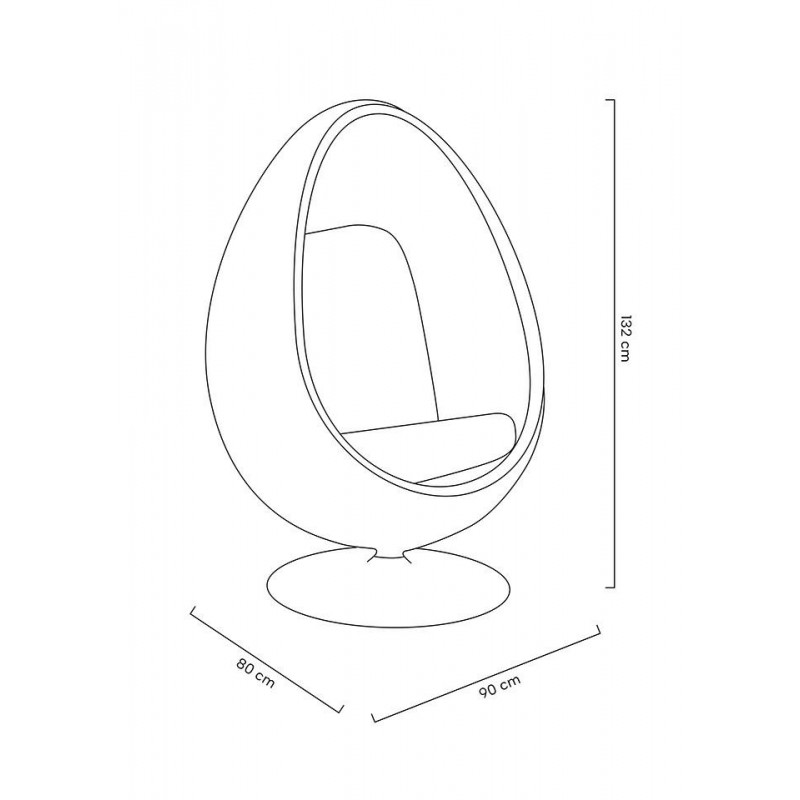 Fotel Ovalia Black Czarny - Włókno        Szklane, Metal