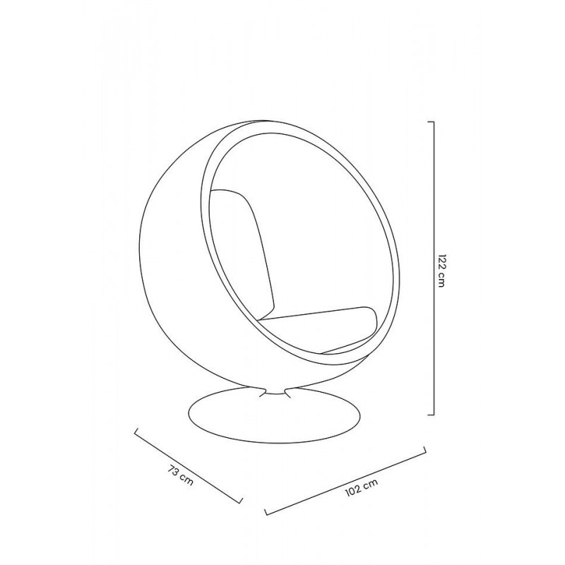 Fotel Ball Black Niebieski - Włókno       Szklane, Metal