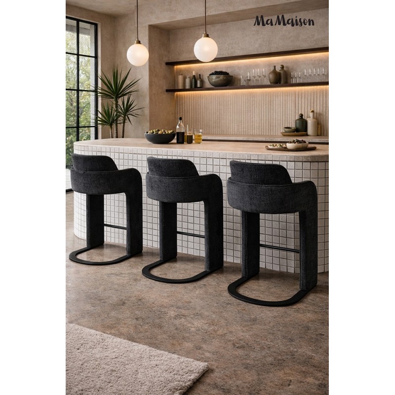 Mamaison Krzesło Barowe Bora Czarne