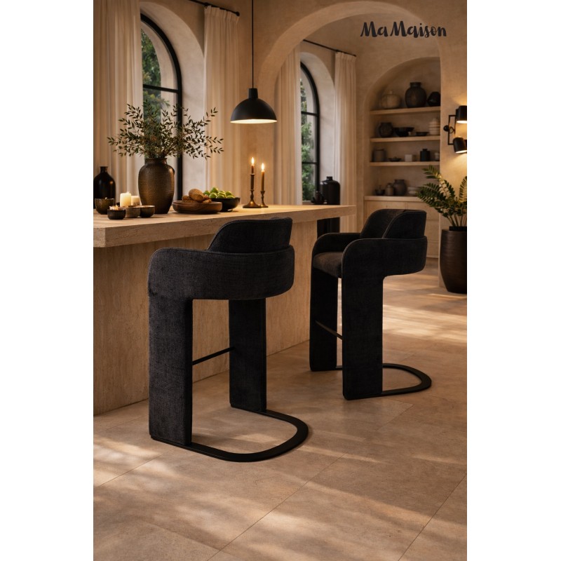 Mamaison Krzesło Barowe Bora Czarne