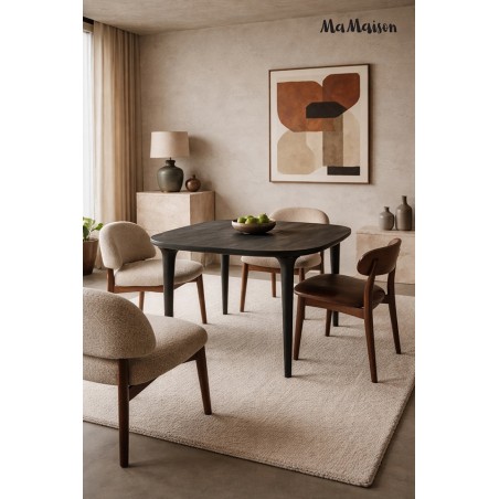 Mamaison Stół Jadalniany Laminar 120      Czarny / Drewno