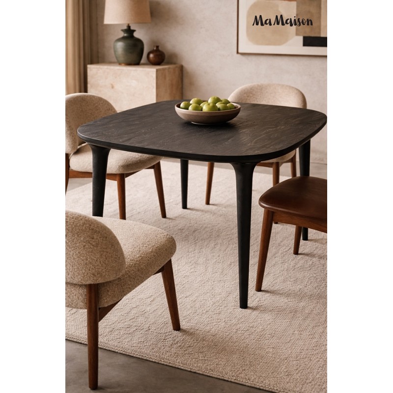 Mamaison Stół Jadalniany Laminar 120      Czarny / Drewno