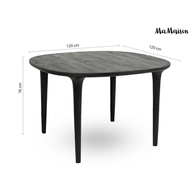Mamaison Stół Jadalniany Laminar 120      Czarny / Drewno