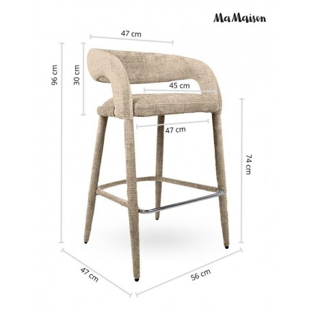 Mamaison Krzesło Iris Beżowe