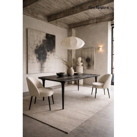 Mamaison Stół Jadalniany Laminar 200      Czarny / Drewno