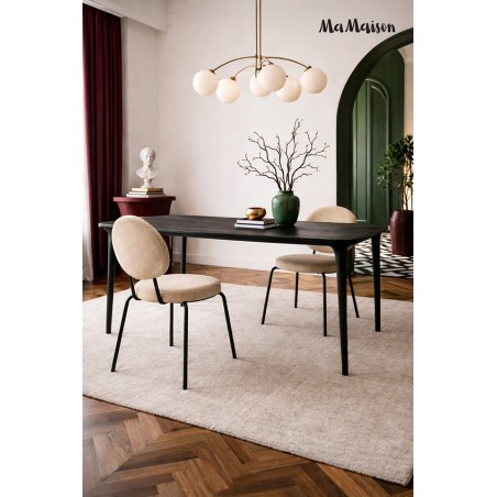 Mamaison Stół Jadalniany Laminar 200      Czarny / Drewno