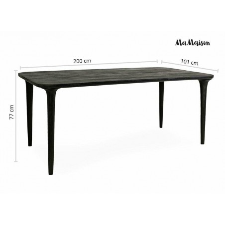 Mamaison Stół Jadalniany Laminar 200      Czarny / Drewno