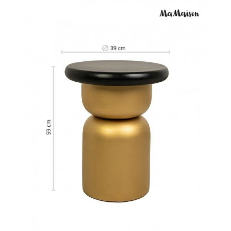 Mamaison Stolik Leonardo Czarny / Złoty