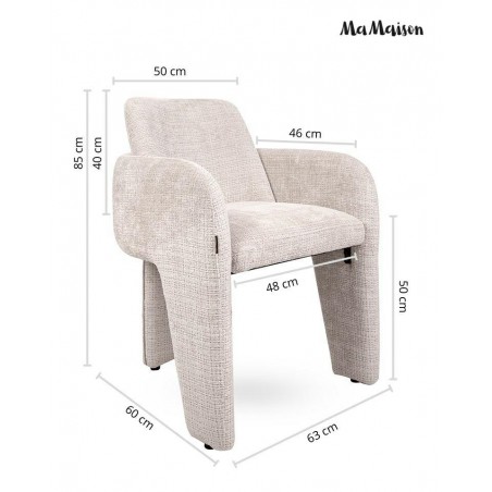 Mamaison Krzesło Lauren Beżowe