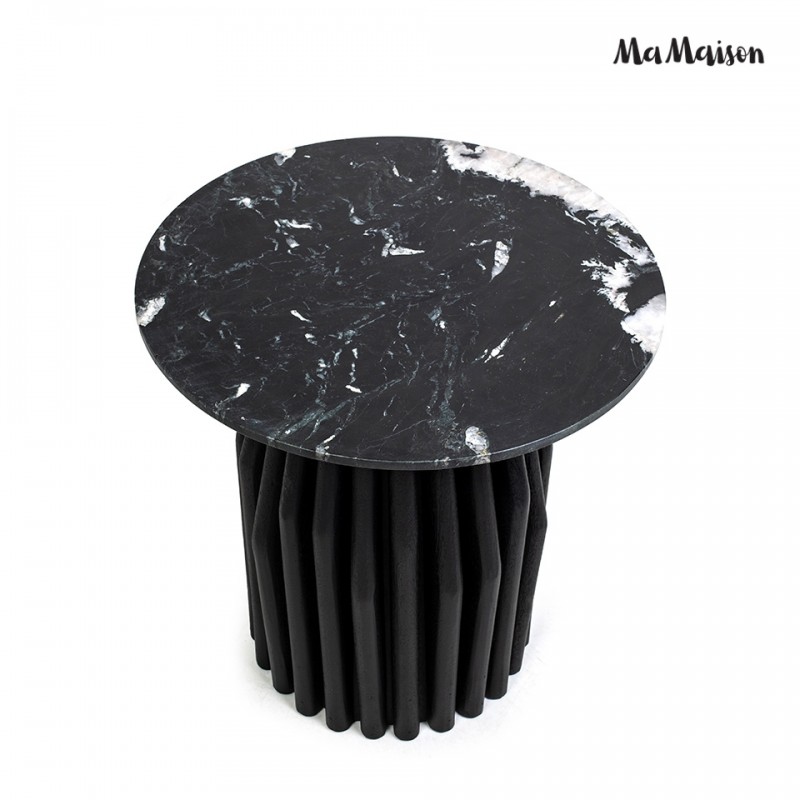 Mamaison Stolik Levante Czarny Marmur /   Drewno
