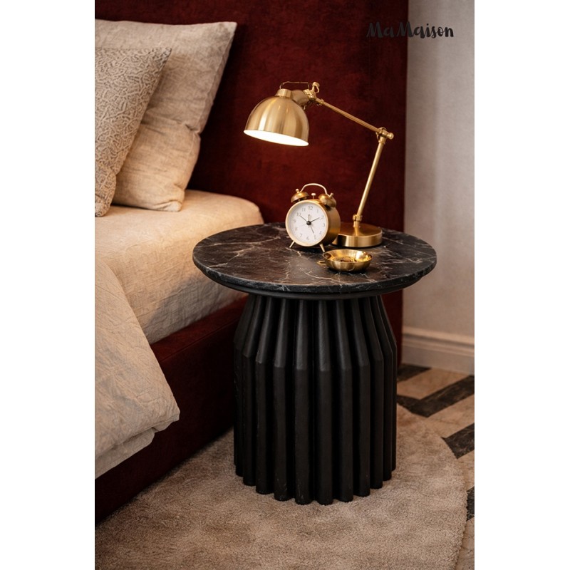 Mamaison Stolik Levante Czarny Marmur /   Drewno