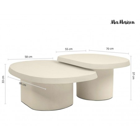 Mamaison Zestaw Stolików Kawowych Otto    Beżowy