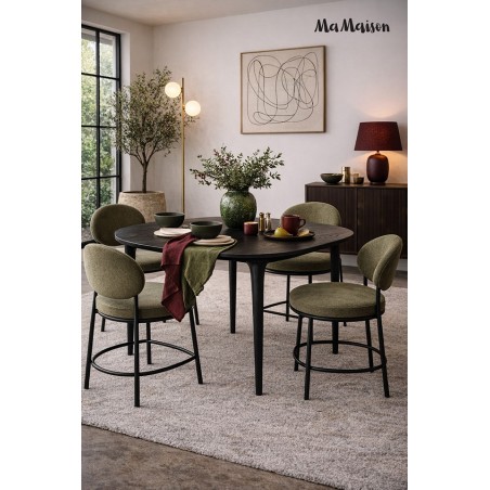 Mamaison Stół Jadalniany Laminar 120      Czarny / Drewno