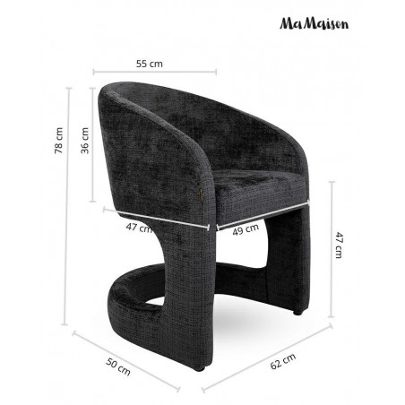 Mamaison Krzesło Shelly Czarne