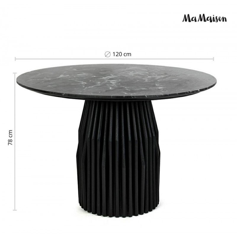 Mamaison Stół Jadalniany Levante 120      Czarny Marmur