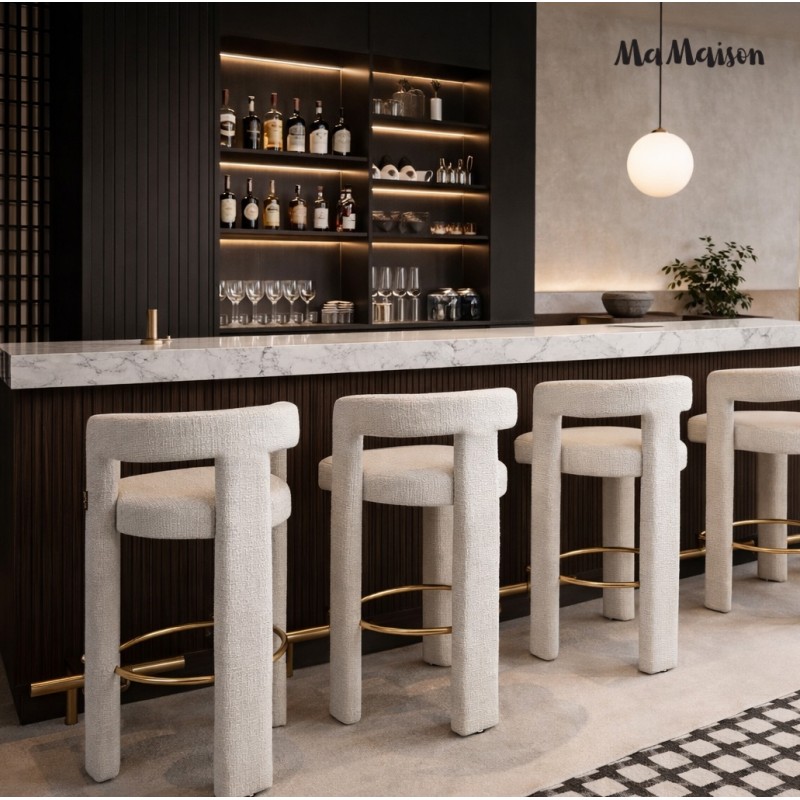 Mamaison Krzesło Barowe Logan Białe