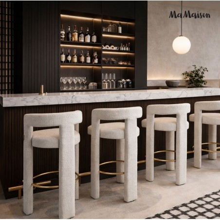 Mamaison Krzesło Barowe Logan Białe