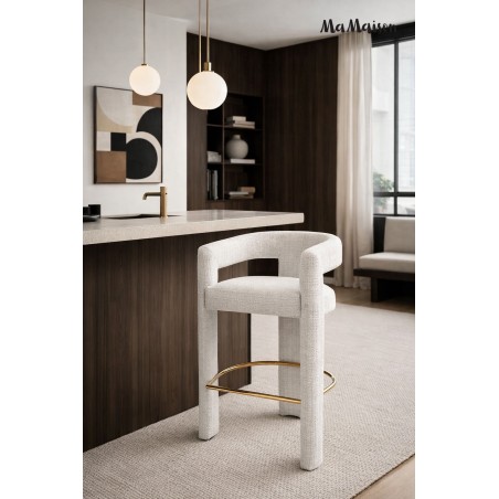Mamaison Krzesło Barowe Logan Białe